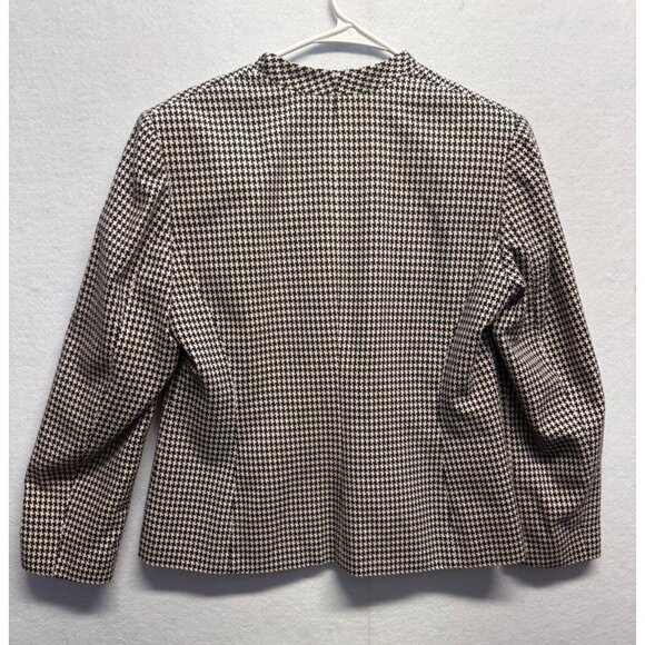 Preston & York Womens Houndstooth Blazer Size 10 Black & White 100% Lined - Picture 9 of 9